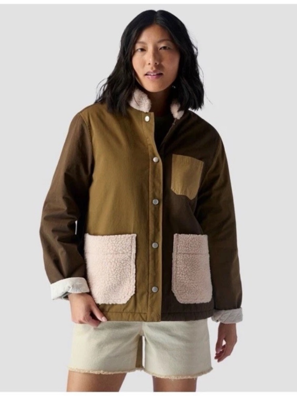 Backcountry Soft Shell Zip Up patchwork, overcoat Jacket NWT small s